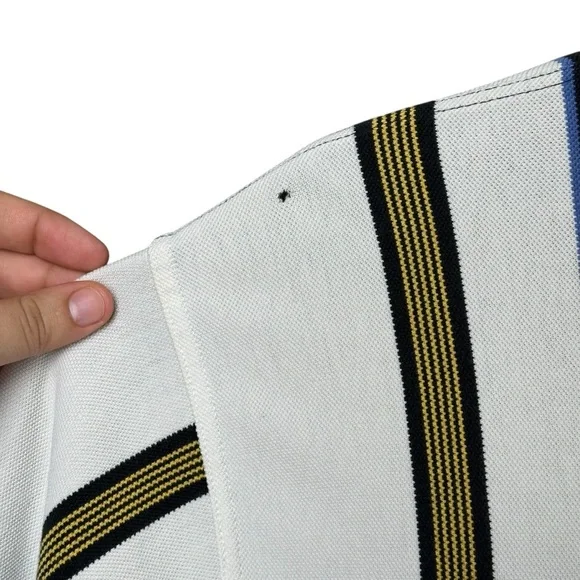 Vintage Siegfried Men's Large Striped Polo Shirt Tall Fit 90s Baggy Oversized - Picture 6 of 12